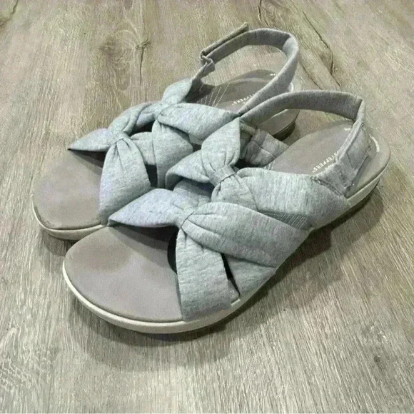 Clarks Cloudstepper Arla Light Grey Back Strap Meg Sandals Women’s Size 11 - Picture 1 of 6